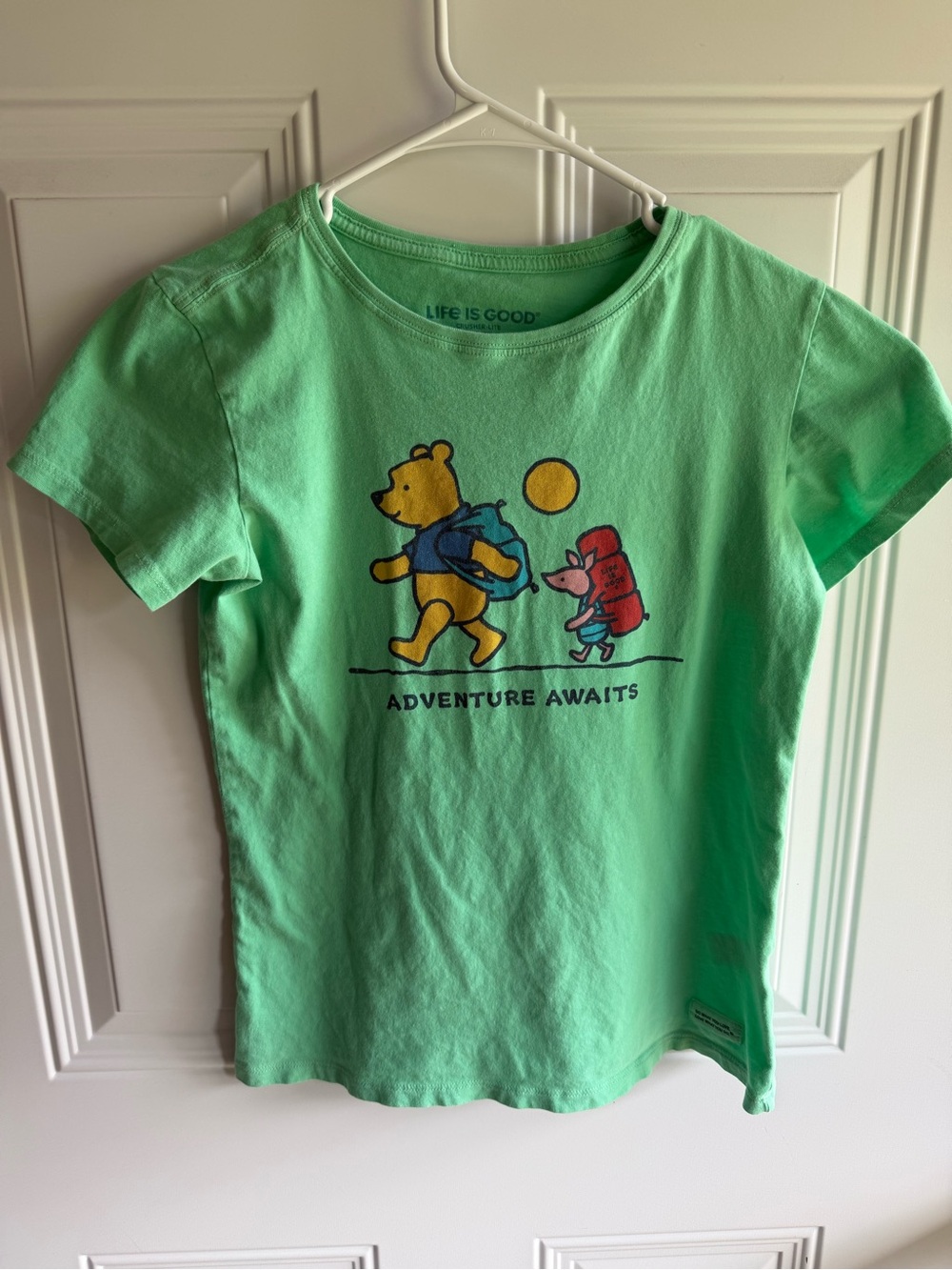 Life Is Good women’s Mint Green Pooh & Piglet 'Adventure Awaits' Tee XS